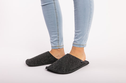 Damen Hausschuhe aus Filz DARK GREY