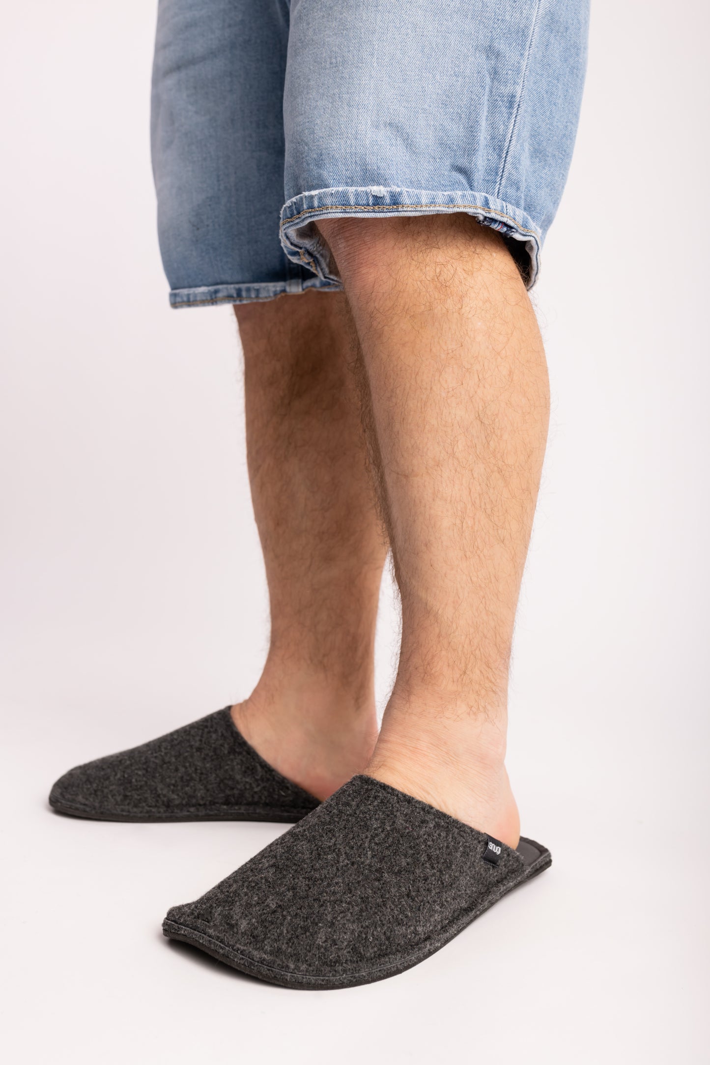 Herren Hausschuhe aus Filz DARK GREY