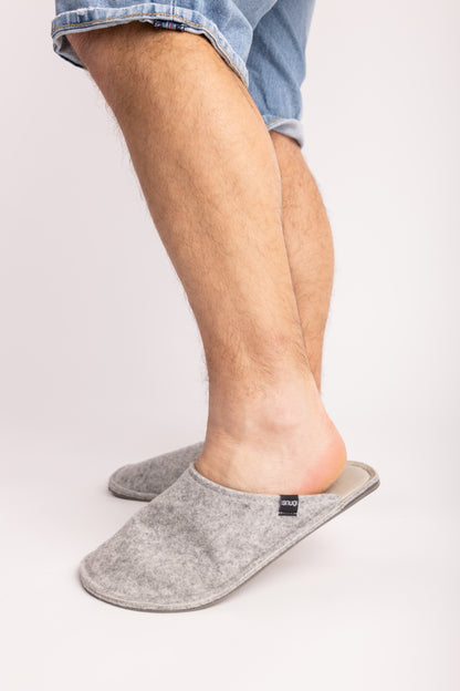 Herren Hausschuhe aus Filz LIGHT GREY